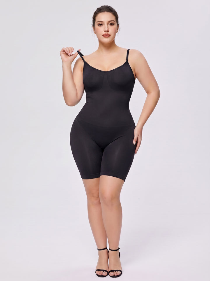 Shapewear Tummy Control Bodysuit Mid Thigh Body Shaper+2