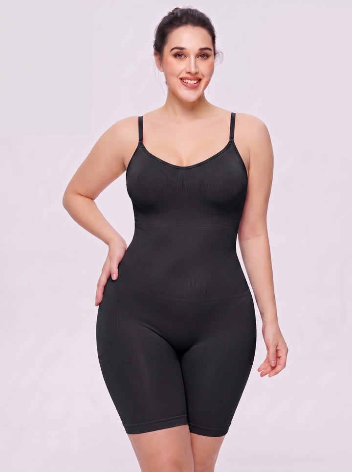 Shapewear Tummy Control Bodysuit Mid Thigh Body Shaper