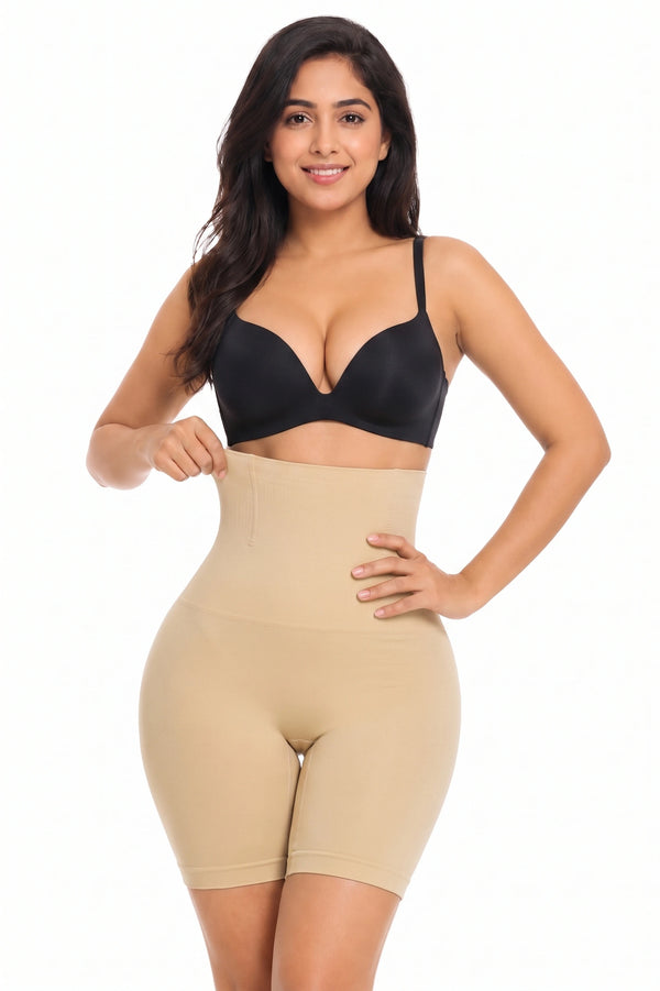 High Waisted Shapewear Shorts for Tummy Control Thigh Slimming