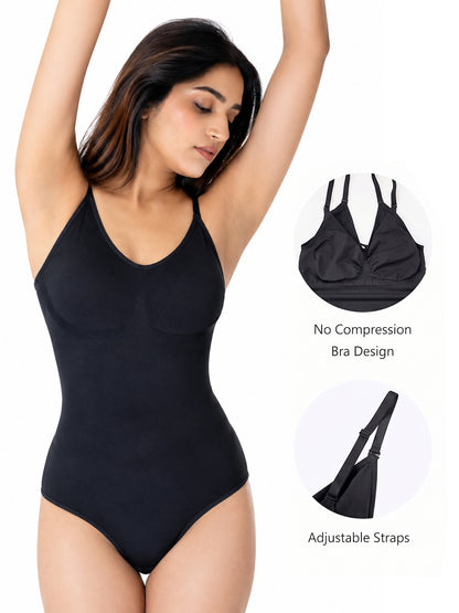 Tapsara Black Snatched Bodysuit Body Shaper for Women with Tummy Control and Waist Shaping4