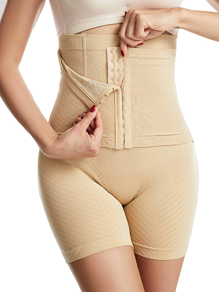 Skin Tummy Control Shapewear Shorts with Hook Belt