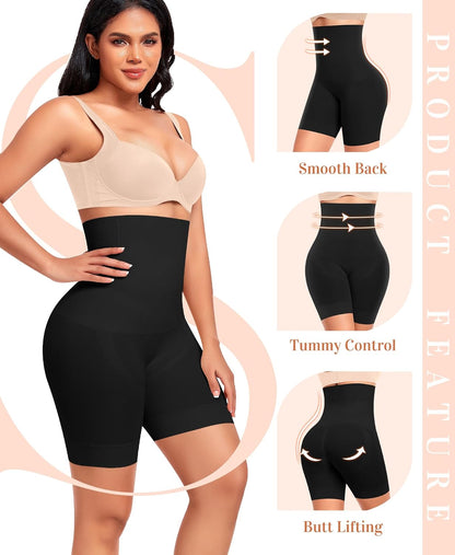 Black Tummy Control Shaper Shorts9