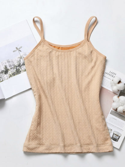 Warm velvet camisole tank top for layering in cold weather2