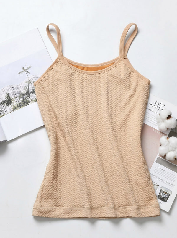 Warm velvet camisole tank top for layering in cold weather2