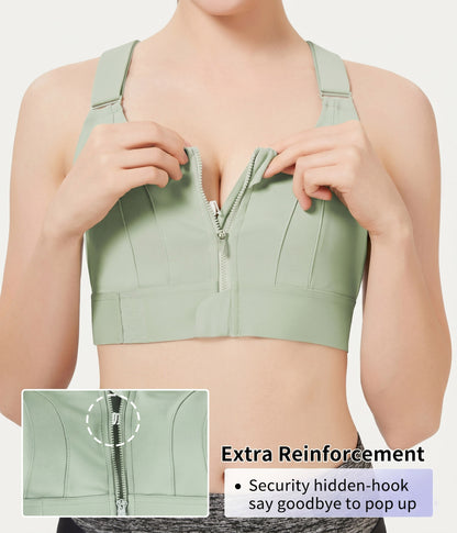 Women's Front Zip Sports Bra3